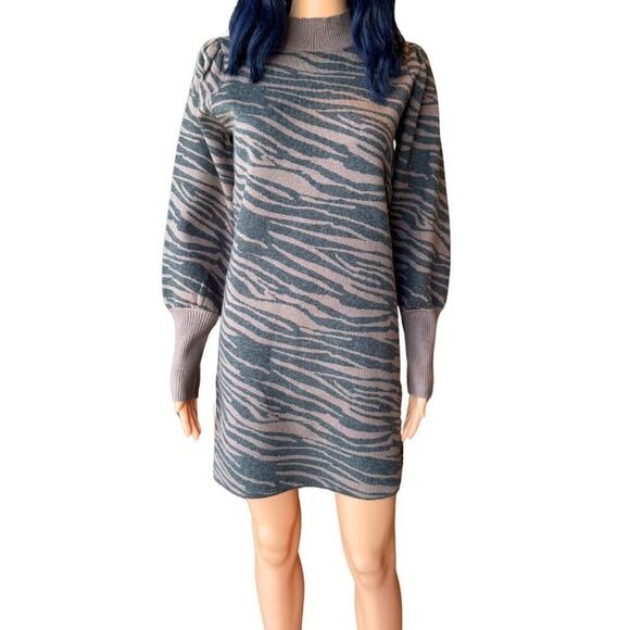 NWT Heartloom Brown Black Lari Animal Print Sweater Dress - Picture 3 of 7